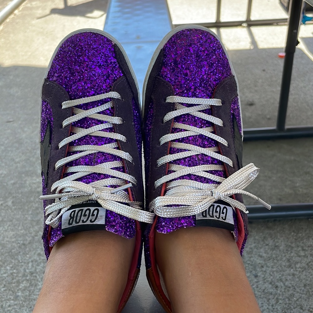 Golden Goose Superstar Glitter Sneakers SIZE 39 - Picture 3 of 10